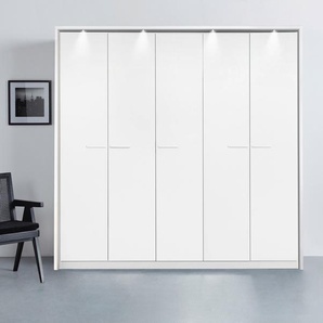 Drehtürenschrank RAUCH Oteli Schränke Gr. B/H/T: 230cm x 231cm x 58cm, mit Beleuchtung, 5 St., weiß inkl. Passepartout optional mit Beleuchtung