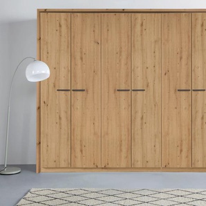 Drehtürenschrank RAUCH Oteli Schränke Gr. B/H/T: 275cm x 231cm x 58cm, ohne Beleuchtung, 6 St., braun (eiche artisan) inkl. Passepartout optional mit Beleuchtung