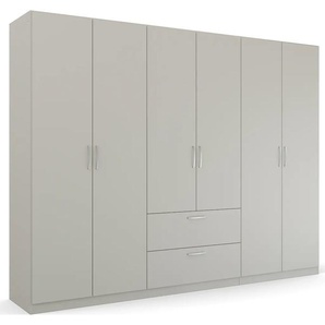 Drehtürenschrank RAUCH Pure by Quadra Spin Schränke Gr. B/H/T: 271cm x 210cm x 54cm, 6 St., grau (seidengrau)