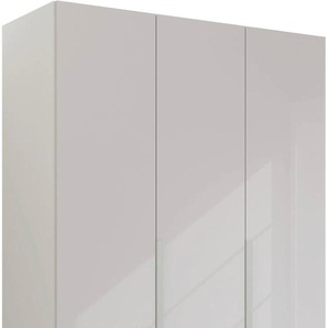 Drehtürenschrank RAUCH Purisma Schränke Gr. B/H/T: 151cm x 223cm x 60cm, 3 St., grau (seidengrau/glas seidengrau) mit Glasfront und umfangreicher Innenausstattung