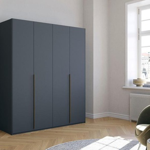 Drehtürenschrank RAUCH Skat Glamour Schränke Gr. B/H/T: 201cm x 223cm x 63cm, 4 St., grau (graphit) goldene Griffstange und umfangreiche Innenausstattung