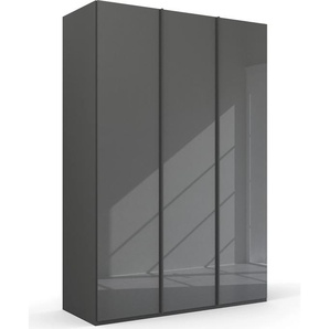 Drehtürenschrank RAUCH Skat Meridian Schränke Gr. B/H/T: 151cm x 223cm x 63cm, 3 St., grau (graphit/glas basalt) Glasfront, inkl. Innenspiegel und 4 Innenschubladen