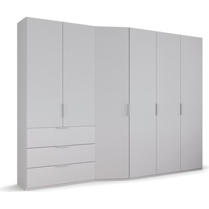 Drehtürenschrank RAUCH Wave Schränke Gr. B/H/T: 297 cm x 222 cm x 60 cm, 3 Schubkästen links, 6 St., grau (seidengrau) in 2 unterschiedlichen Tiefen, mit Soft-Close Funktion