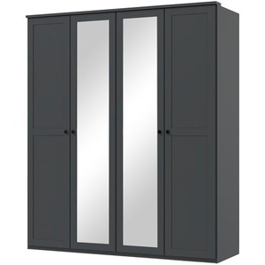 Drehtürenschrank - schwarz - Materialmix - 180 cm - 210 cm - 58 cm | Möbel Kraft