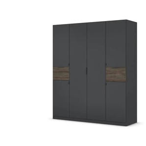 Drehtürenschrank Thurso - schwarz - Materialmix - 181 cm - 210 cm | Möbel Kraft