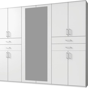 Drehtürenschrank WIMEX Taiga Kleiderschrank mit Spiegel OTTOs Choice Topseller Schränke Gr. B/H/T: 270cm x 210cm x 58cm, 10 St., weiß mit Schubladen auf bequemer Höhe, TOPSELLER