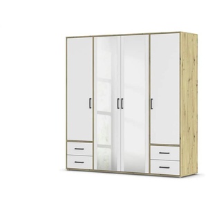 Drehtürenschrank Yarm - braun - Materialmix - 187 cm - 194 cm | Möbel Kraft