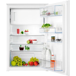 E (A bis G) AEG Einbaukühlschrank TSF5O881ES Kühlschränke 124 Liter, 4-Sterne-Gefrierfach, variable Glasablagen, Schlepptür Gr. Rechtsanschlag, silberfarben (weiß) Einbaukühlschränke mit Gefrierfach