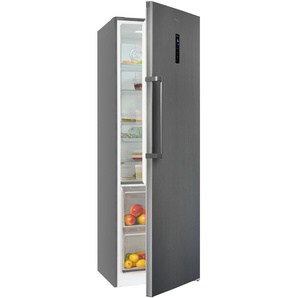 EXQUISIT Vollraumkühlschrank KS360-V-HE-040E, E (A-G), silber (inoxlook, az), B:60cm H:185cm T:66cm, Kühlschränke