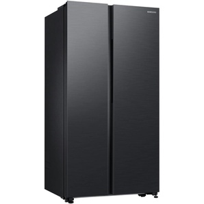 SAMSUNG Side-by-Side RS62DG5003S9, SpaceMaxᵀᴹ - Viel Platz für deine Vorräte, E (A-G), Kühlschränke, silber (premium schwarz steel)B:91,2cm H:178cm T:71,6cm