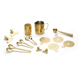 Echtwerk Kaffeeset, Gold, Metall, 23-teilig, 350 ml, 10.5 cm, stoßfest, robust, lebensmittelecht, Essen & Trinken, Geschirr, Geschirr-Sets, Kaffeeservice