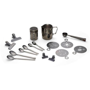 Echtwerk Kaffeeset, Schwarz, Metall, 23-teilig, 350 ml, 10.5 cm, stoßfest, robust, lebensmittelecht, Essen & Trinken, Geschirr, Geschirr-Sets, Kaffeeservice