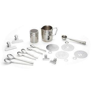 Echtwerk Kaffeeset, Silber, Metall, 23-teilig, 350 ml, 10.5 cm, stoßfest, robust, lebensmittelecht, Essen & Trinken, Geschirr, Geschirr-Sets, Kaffeeservice