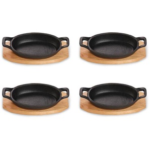 Echtwerk Pfannenset Small, Schwarz, Metall, 4-teilig, 0,25 l, oval, 9.2x3x15.3 cm, kratzfest, Kochen, Pfannen, Pfannensets