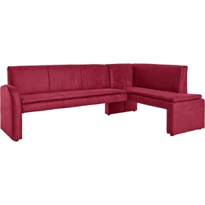 Eckbank EXXPO - SOFA FASHION Cortado, elegant und modern mit hohem Sitzkomfort Sitzbänke Gr. B/H/T: 157cm x 89cm x 244cm, Luxus-Microfaser, langer Schenkel links, rot hohe Bodenfreiheit, schöne Detailverarbeitung, wahlweise Lederbezug