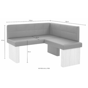 Eckbank SCHÖSSWENDER Anna 2 Sitzbänke Gr. B/H/T: 130cm x 83cm x 130cm, Kunstleder, braun (braun + holzwerkstoff mit farbe weiß) Schenkel gleichschenkelig 130 cm