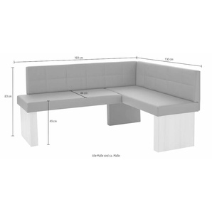 Eckbank SCHÖSSWENDER Anna 2 Sitzbänke Gr. B/H/T: 130cm x 83cm x 169cm, Kunstleder, langer Schenkel links, braun (braun + holzwerkstoff golden oak) Breite 169 cm