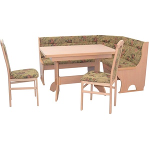 Eckbankgruppe HOFMANN LIVING AND MORE Sitzmöbel-Sets Gr. B/H/T: 45 cm x 95 cm x 48 cm, Struktur geblümt, Ansteckplatten, Buche/braun + Stauraum unter den Sitzflächen, braun (braun, braun, buche, nachbildung) Eckbankgruppen Eckbank mit Stauraum unter den