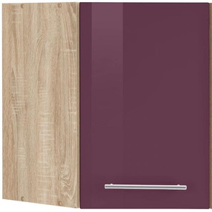 Eckhängeschrank KOCHSTATION KS-Eton Schränke Gr. B/H/T: 60cm x 57cm x 60cm,, lila (aubergine hochglanz)