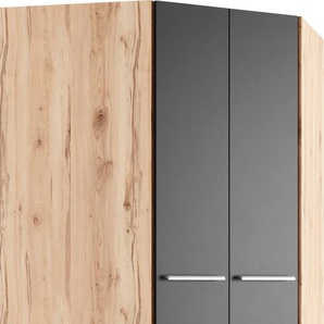 Eckkleiderschrank PRIESS Barcelona Kleiderschrank Ecklösung Raumwunder, schwarz (astkernbuche, schwarz), B:95cm H:193cm T:95cm, Holzwerkstoff, Schränke, in 2 Tiefen Schrank Eckschrank Garderobe