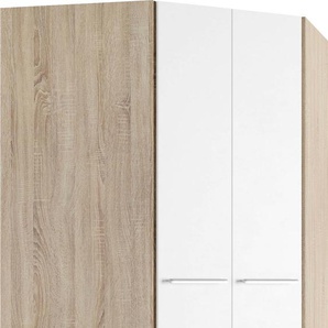 Eckkleiderschrank PRIESS Barcelona Kleiderschrank Ecklösung Raumwunder, weiß (struktureichefarben hell, weiß), B:95cm H:193cm T:95cm, Holzwerkstoff, Schränke, in 2 Tiefen Schrank Eckschrank Garderobe