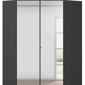 Eckkleiderschrank RAUCH Kleiderschrank Schrank Garderobe Wäscheschrank COSTA 2-türig, grau (graumetallic), B:117cm H:197cm T:104cm, Holzwerkstoff, Schränke, mit Spiegel, voll ausgestattet mit viel Stauraum MADE IN GERMANY