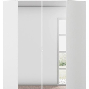 Eckkleiderschrank RAUCH Kleiderschrank Schrank Garderobe Wäscheschrank COSTA 2-türig, weiß (alpinweiß), B:117cm H:197cm T:104cm, Holzwerkstoff, Schränke, mit Spiegel, voll ausgestattet mit viel Stauraum MADE IN GERMANY, Topseller