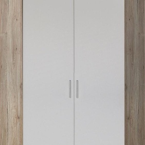 Eckkleiderschrank WIMEX Joker Schränke Gr. B/H/T: 95 cm x 198 cm x 30 cm, weiß (eichefarben san remo, weiß) Eckschränke Ecklösung Garderobe mit 2 Kleiderstangen und 8 Einlegeböden