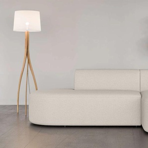 Ecksofa ANDAS Ecksofa Tvinne mit Ottomane links oder rechts bestellbar Sofas Gr. B/H/T: 260cm x 73cm x 170cm, Struktur, Ottomane rechts, beige (creme) L-Form, mit Wellenunterfederung, BxTxH 260x170x73 cm