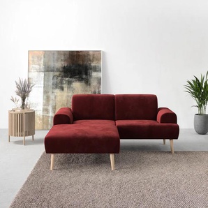 Ecksofa ANDAS Swift L-Form Sofas Gr. B/H/T: 192cm x 83cm x 176cm, Microfaser PRIMABELLE, Recamiere links, rot (bordeaux) Federkern-Polsterung, BTH: 19283176 cm