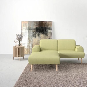 Ecksofa ANDAS Swift L-Form Sofas Gr. B/H/T: 192cm x 83cm x 176cm, Webstoff fein, Recamiere links, gelb (gelb-grün) Federkern-Polsterung, BTH: 19283176 cm