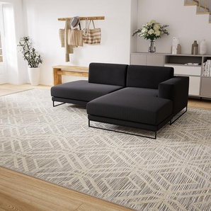 Ecksofa Anthrazit - Flexible Designer-Polsterecke, L-Form: Beste Qualität, einzigartiges Design - 224 x 75 x 162 cm, konfigurierbar