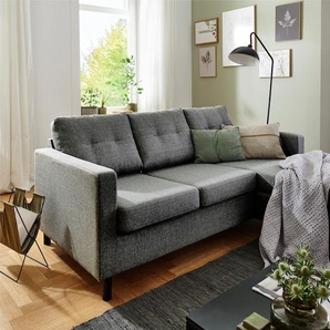 Ecksofa ATLANTIC HOME COLLECTION Tea L-Form Sofas Gr. B/H/T: 189cm x 81cm x 150cm, Strukturstoff, grau (dunkelgrau) Ecksofa, frei im Raum stellbar und Recamiere beidseitig montierbar