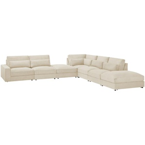 Ecksofa  Branna - creme - Materialmix - 412 cm - 88 cm - 386 cm | Möbel Kraft