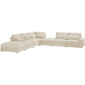 Ecksofa  Branna - creme - Materialmix - 412 cm - 88 cm - 386 cm | Möbel Kraft