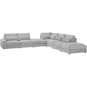 Ecksofa  Branna - grau - Materialmix - 412 cm - 88 cm - 386 cm | Möbel Kraft