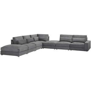 Ecksofa  Branna - grau - Materialmix - 412 cm - 88 cm - 386 cm | Möbel Kraft