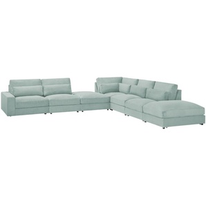 Ecksofa  Branna - grün - Materialmix - 412 cm - 88 cm - 386 cm | Möbel Kraft