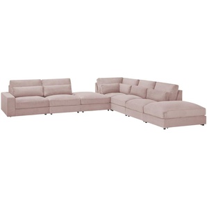 Ecksofa  Branna - rosa/pink - Materialmix - 412 cm - 88 cm - 386 cm | Möbel Kraft