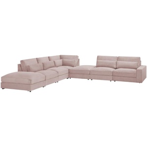 Ecksofa  Branna - rosa/pink - Materialmix - 412 cm - 88 cm - 386 cm | Möbel Kraft