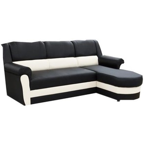 Ecksofa  CANNES  Schwarz+ Weiß