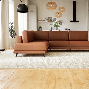 Ecksofa Cognac - Flexible Designer-Polsterecke, L-Form: Beste Qualität, einzigartiges Design - 294 x 75 x 214 cm, konfigurierbar