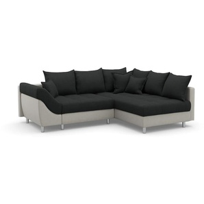 Ecksofa COLLECTION AB Innsbruck L-Form Sofas Gr. B/H/T: 247cm x 87cm x 189cm, Microfaser PRIMABELLE-Struktur, Recamiere beidseitig montierbar, Inklusive loser Zier- und Rückenkissen, grau (hellgrau/anthrazit) inklusive Federkern, Recamiere links oder