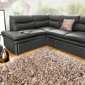 Ecksofa COTTA Leandra L-Form Sofas Gr. B/H/T: 250cm x 88cm x 90cm, Kunstleder SOFTLUX, Ottomane links, ohne Bettfunktion, grau wahlweise mit Bettfunktion und Bettkasten