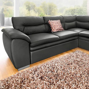 Ecksofa COTTA Leandra L-Form Sofas Gr. B/H/T: 250cm x 88cm x 90cm, Kunstleder SOFTLUX, Ottomane rechts, ohne Bettfunktion, grau wahlweise mit Bettfunktion und Bettkasten