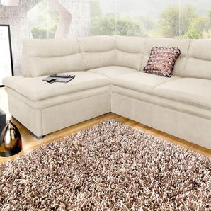 Ecksofa COTTA Leandra L-Form Sofas Gr. B/H/T: 250cm x 88cm x 90cm, Luxus-Microfaser, Ottomane links, ohne Bettfunktion, beige wahlweise mit Bettfunktion und Bettkasten