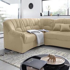 Ecksofa DOMO COLLECTION Bahia L-Form Sofas Gr. B/H/T: 256cm x 91cm x 200cm, Struktur, langer Schenkel rechts, ohne Bettfunktion, beige wahlweise mit Bettfunktion