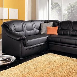 Ecksofa DOMO COLLECTION Montana L-Form Sofas Gr. B/H/T: 234cm x 84cm x 185cm, Kunstleder SOFTLUX, langer Schenkel rechts, ohne Bettfunktion, schwarz wahlweise mit Bettfunktion