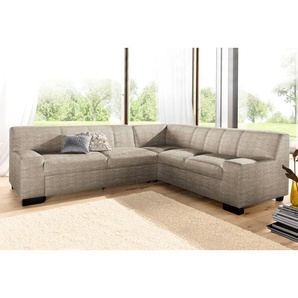 Ecksofa DOMO COLLECTION Norma L-Form Sofas Gr. B/H/T: 247cm x 74cm x 212cm, Struktur, langer Schenkel links, ohne Bettfunktion, beige wahlweise mit Bettfunktion