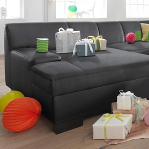 Ecksofa DOMO COLLECTION Norma L-Form Sofas Gr. B/H/T: 268cm x 74cm x 153cm, Kunstleder SOFTLUX, Recamiere links, mit Bettfunktion, schwarz wahlweise mit Bettfunktion